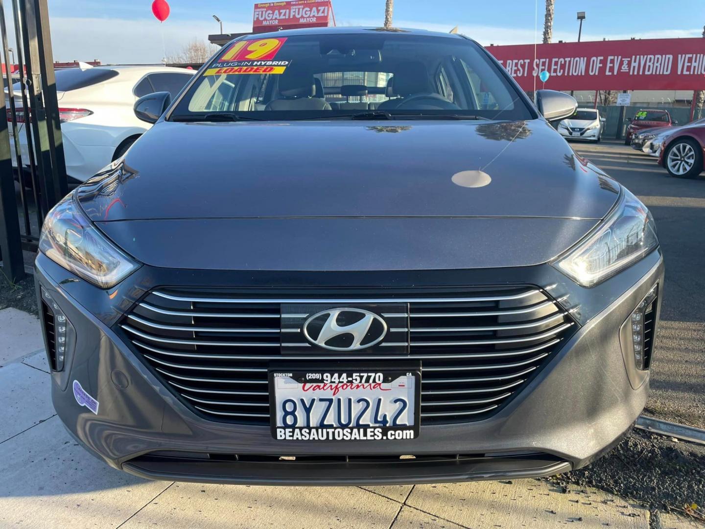 2019 GRAY /BLACK Hyundai Ioniq Hybrid (KMHC75LD4KU) , located at 744 E Miner Ave, Stockton, CA, 95202, (209) 944-5770, 37.956863, -121.282082 - Photo#1